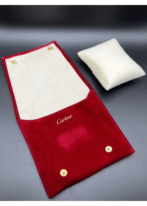 Original Cartier Travel Watch Case Red Suede